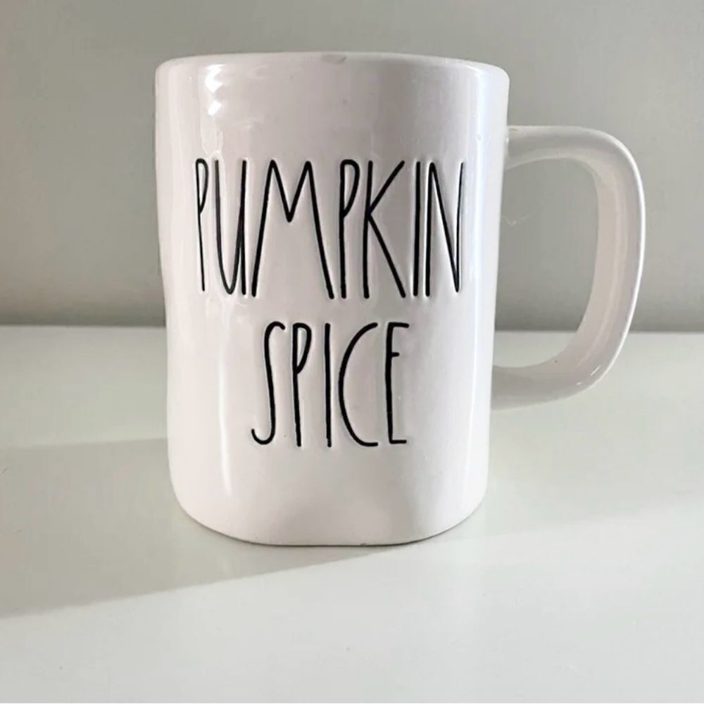 Rae Dunn M Stamped Pumpkin Spice Mug HTF *Flaw